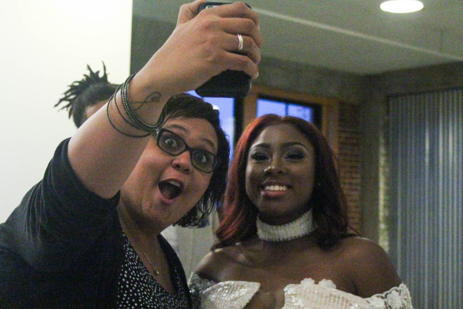 Marissa Moore, Dean of Students, and Chanel Davis, senior take a selfie. When asked about Moore, Davis remarks that shes been very influential in  my life these past few years. Shes one of those teachers or one of those people who come to you with a smile on their face. When Im down, I know I can talk to her, 