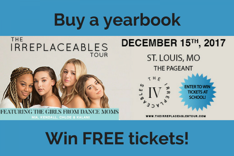 Purchase a yearbook for a chance to win tickets to see The Irreplaceables Tour