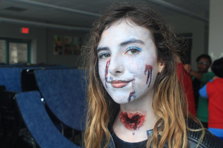 Zola Gutierrez, zombied up for the middle school halloween dance. 