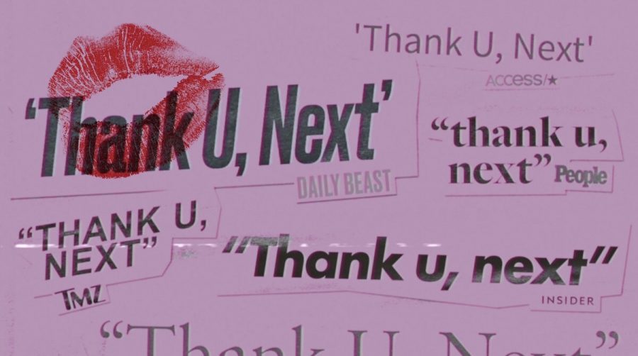 Cover art for the single thank u, next. This album was released on February 8, 2019 and is available on all music platforms. Fair Use. 