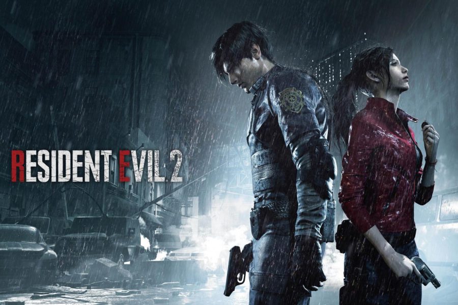 Leon S. Kennedy (left) and Claire Redfield (right) featured on a promotional poster for Resident Evil 2. Used with permission.