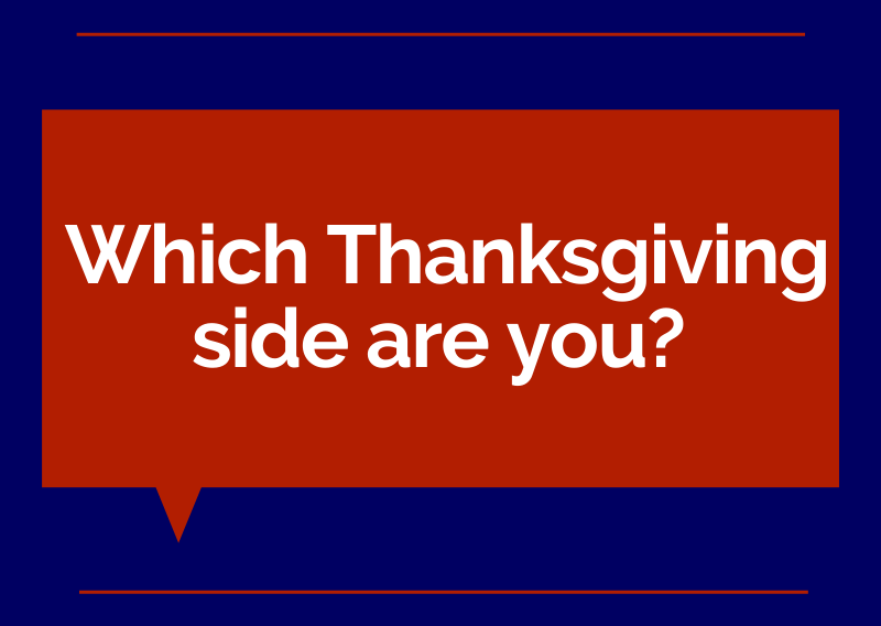 Cover photo asking Which Thanksgiving side are you?