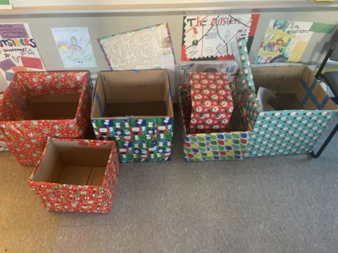 The finished boxes for student councils toy drive!