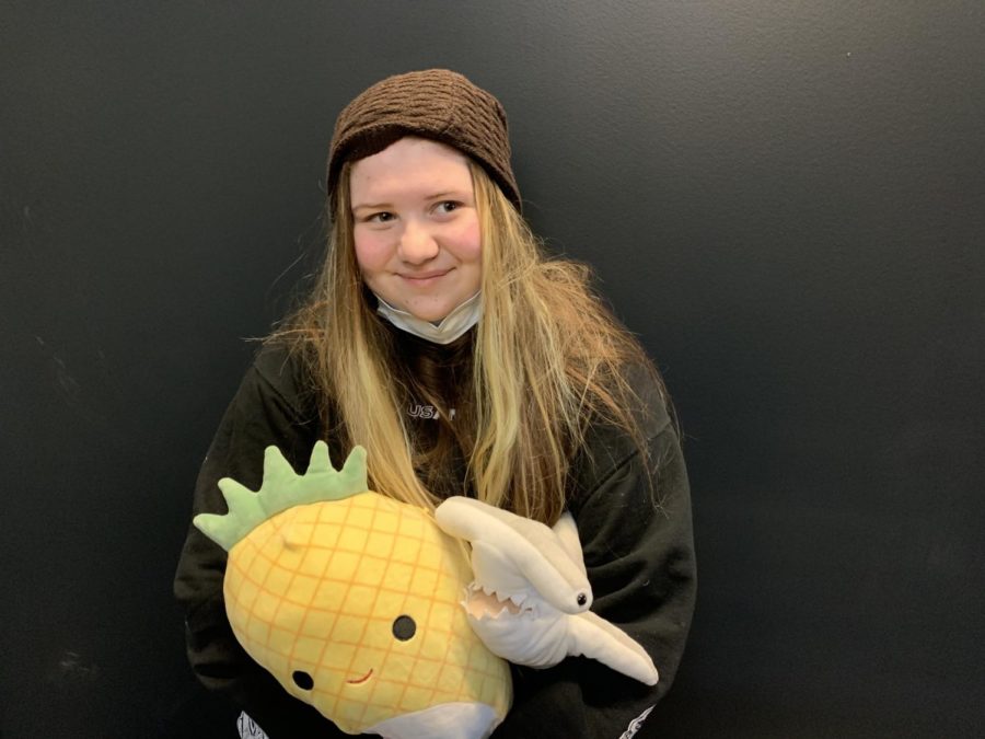 Junior, Audrey Labeaume with Maui(left) and Ray
A:
“ First off I feel weird without any money in my pocket; like a jacket, or hoodie, or something; a stuffed animal.”