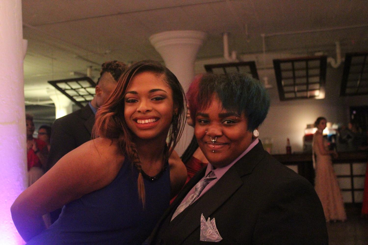 Jamaikah Banks and Shane McDaniel, seniors, posing for a picture at prom. "Jamaikah and I are really close friends, and I love her personality. She's a really great person," said McDaniel. "She was always there for me. I really hope we continue our friendship after high school