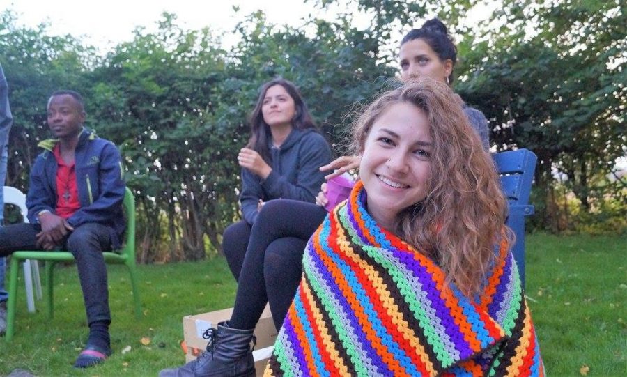 This picture was taken at one of my evening bonfires. The other students pictured were from Ghana, Mexico, and Italy. 