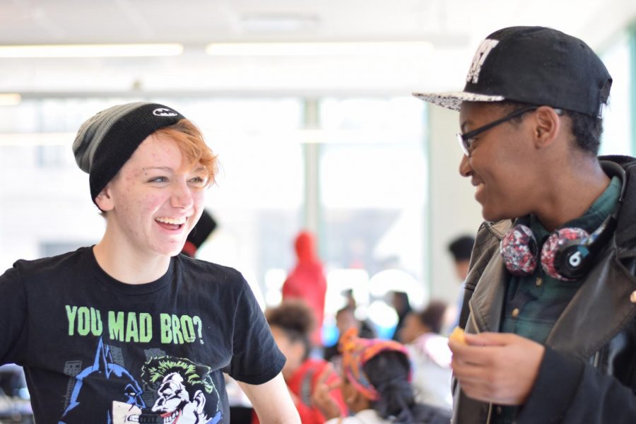 Senior Tess Krampfert and senior LaStarr Jamison eat lunch together. 
"It's a fun thing I can do with my friends, and it's our last year here," said Jamison.