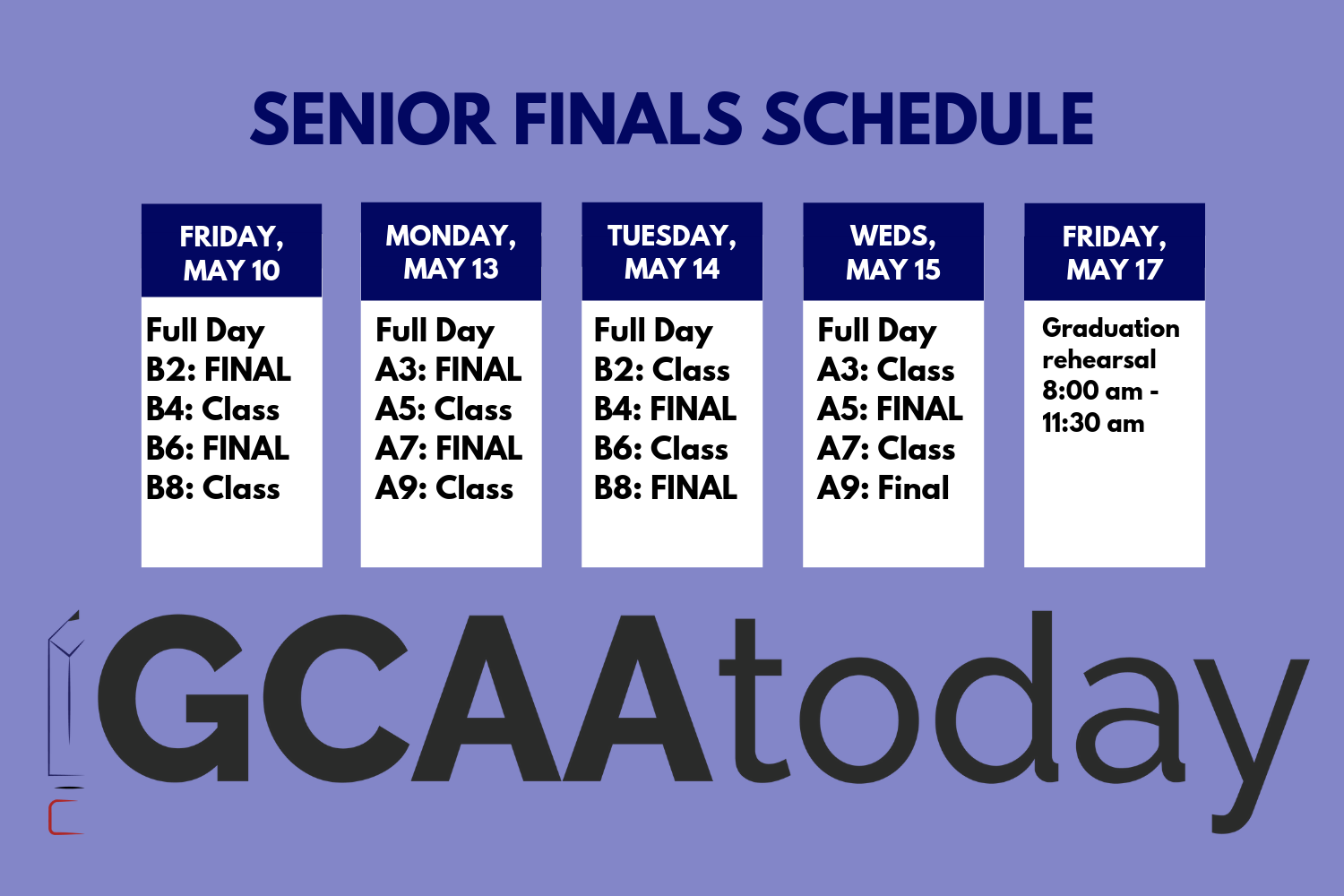 Finals near as end of school year approaches – GCAAtoday