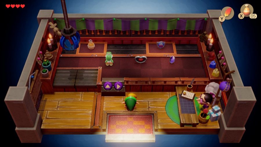 Screenshot of the crane mini game in Nintendo's "The Legend of Zelda: Link's Awakening" remake.